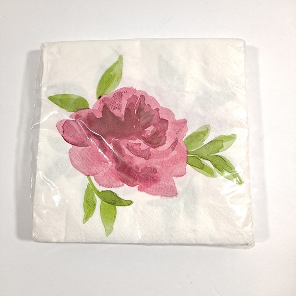 Cape Shore & Spritz Beverage Napkins Lemons Roses Lot of 2 USA NIP - Picture 4 of 5